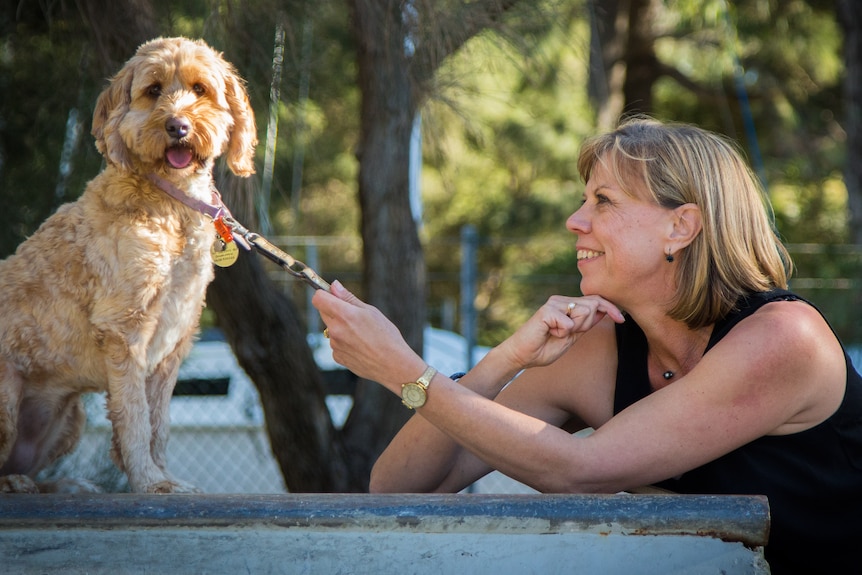 Lisa Wood and her much-loved spoodle Nala.