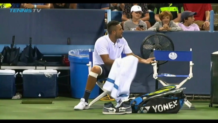 Nick Kyrgios posts another dramatic win in the second round at the Cincinnati Masters.
