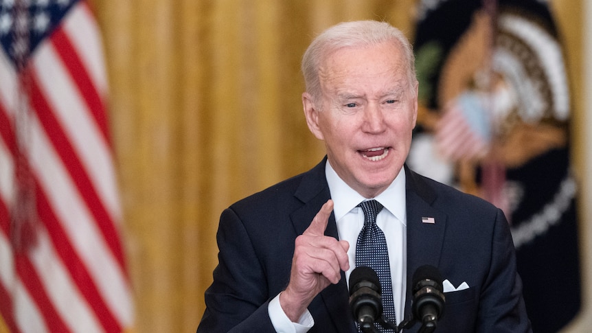 US President Joe Biden speaks about Ukraine from the White House