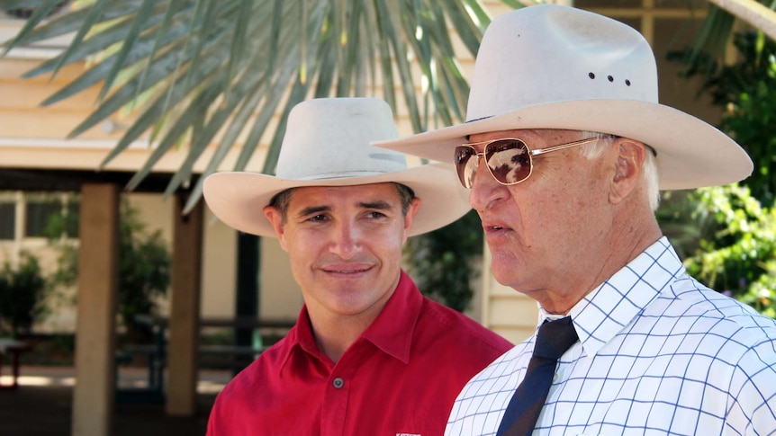New KAP president Rob Katter and his father, party founder Bob Katter.