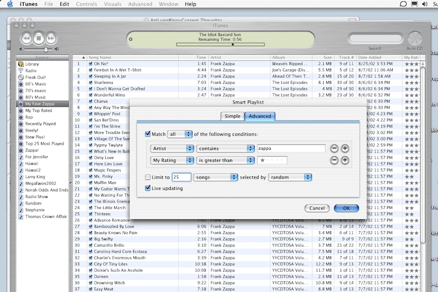 A screenshot of an iTunes window.