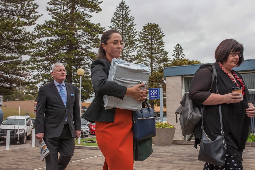 Lawyers arrive in Esperance court house for the coronial inquest into the 2015 bushfires.