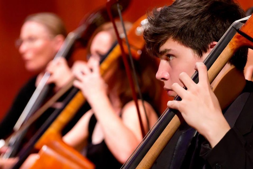 Luis Santos playing double bass