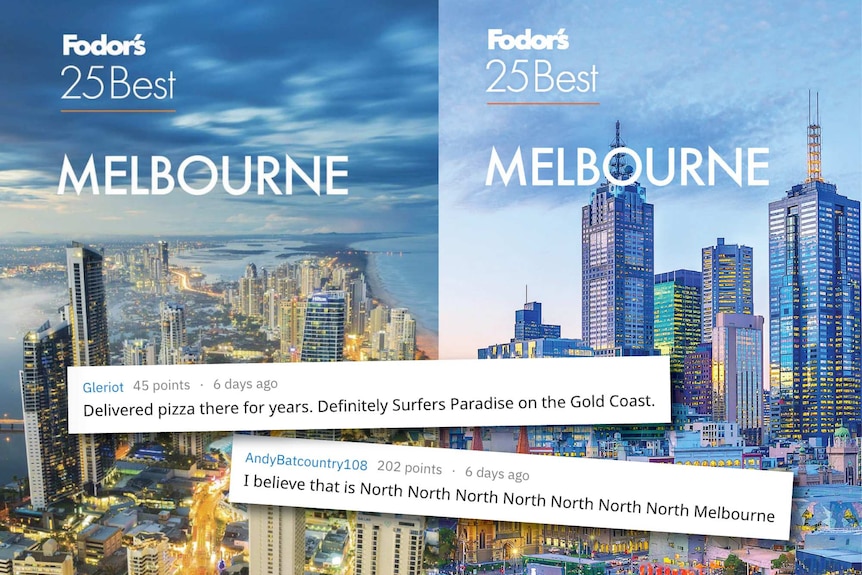 Fodor's travel guide to Melbourne initially used a cover image of the Gold Coast.