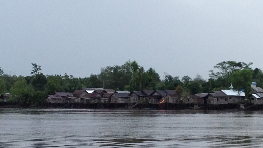 Villages along the Kapuas River in Central Kalimantan.
