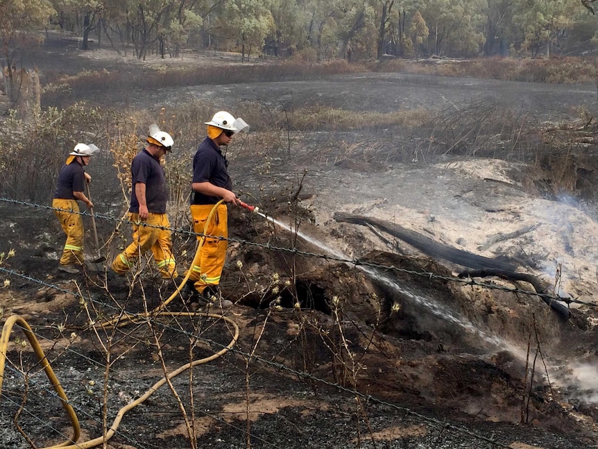 Firefighters douse scorched earth at Carabost.