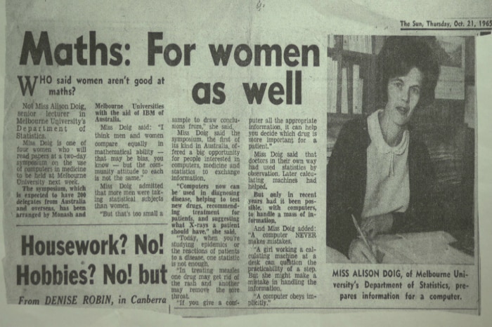 Alison Harcourt newspaper clip from 1965