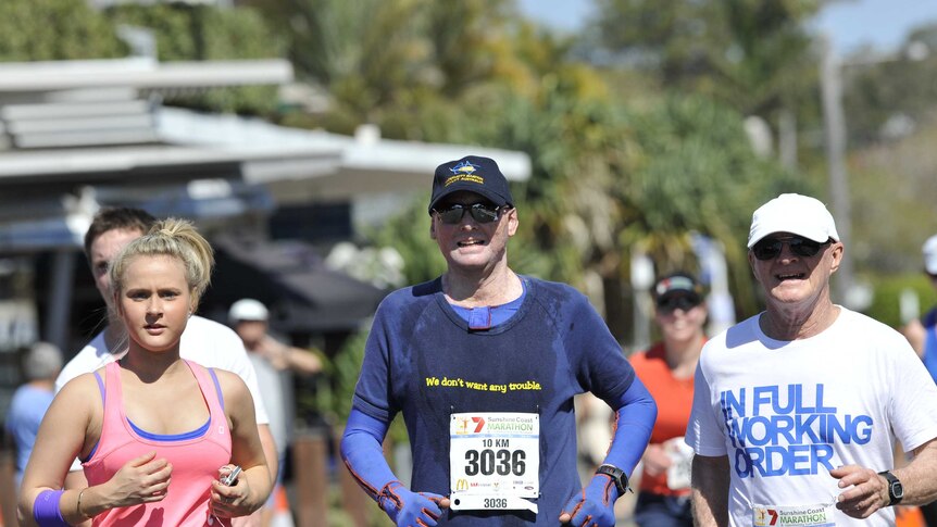 Matt Golinski competed in the 10km leg of the Sunshine Coast Marathon and Community Run Festival just months after leaving hospital.