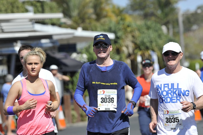 Matt Golinski competed in the 10km leg of the Sunshine Coast Marathon and Community Run Festival just months after leaving hospital.