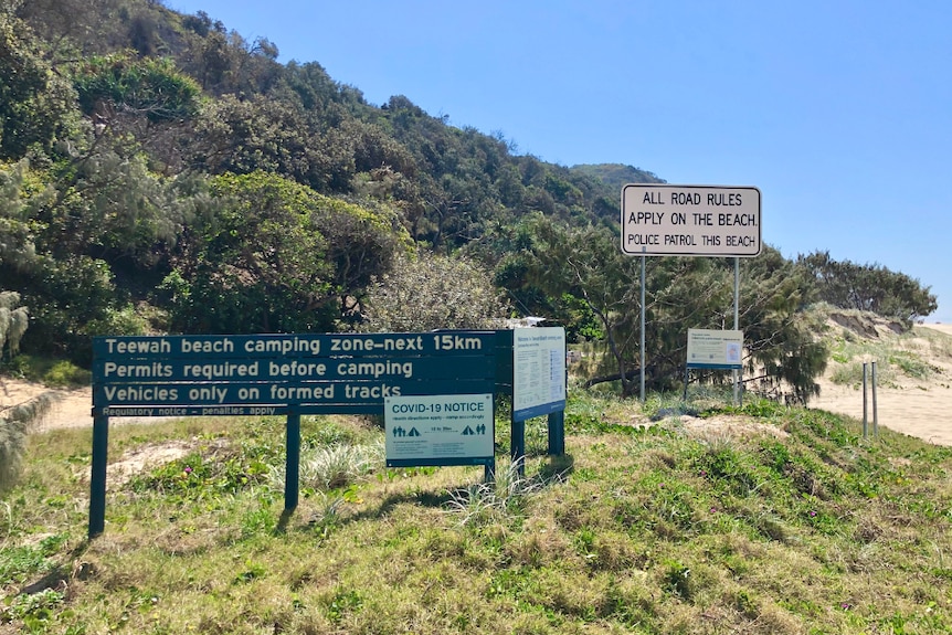 Beach camping signs 