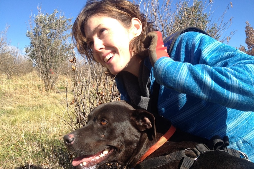 Truffle hunters Teneka Priestley and her pound-dog-come-truffle-dog, Bailey, on the job.