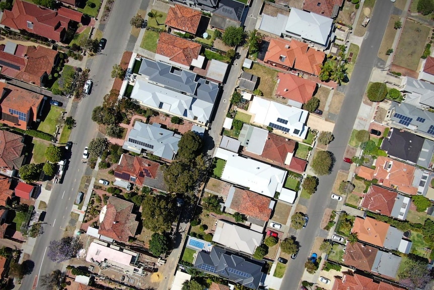 An aerial shot of the inner-city Perth suburb of Mount Hawthorn