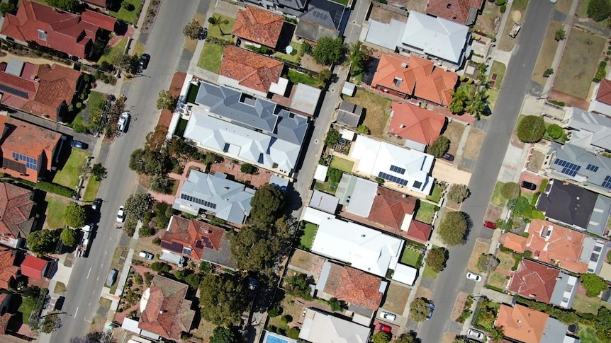 An aerial shot of the inner-city Perth suburb of Mount Hawthorn