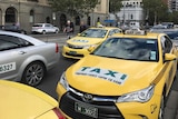 Taxis in central Melbourne following protest