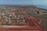 An aerial view of Exmouth and the surrounding area.