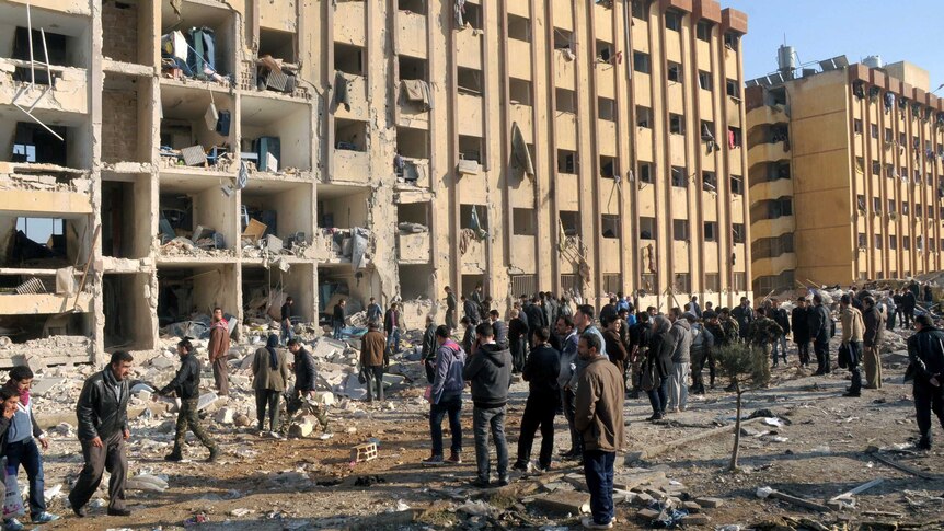 Explosion at Aleppo University.