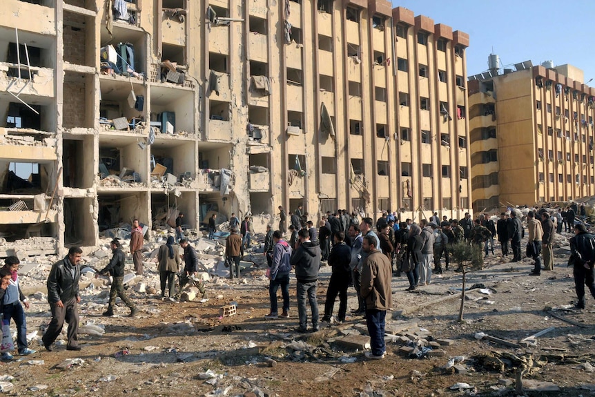 Explosion at Aleppo University.