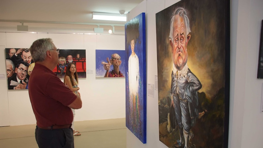 Political figures feature heavily in the artworks on display.