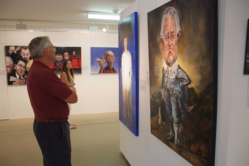 Political figures feature heavily in the artworks on display.