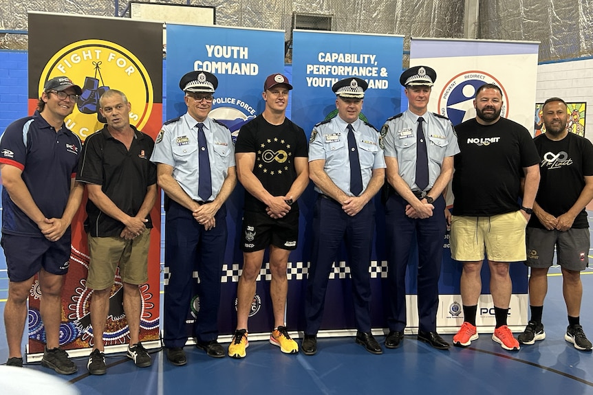 Police pictured with no limit and pcyc staff at launch of new boxing program