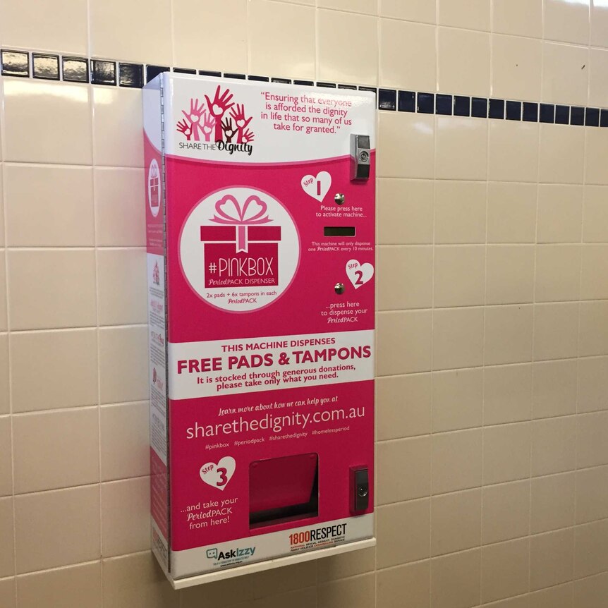 A Share the Dignity pink box has been installed at Kurri Kurri High School.