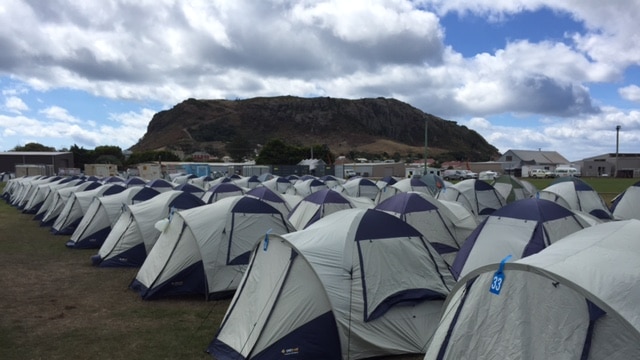 Some of the 200 tents at Stanley