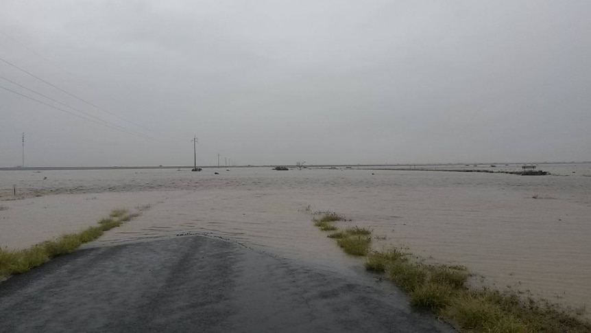 Water over Kennedy Developmental Road between Winton and Hughenden.