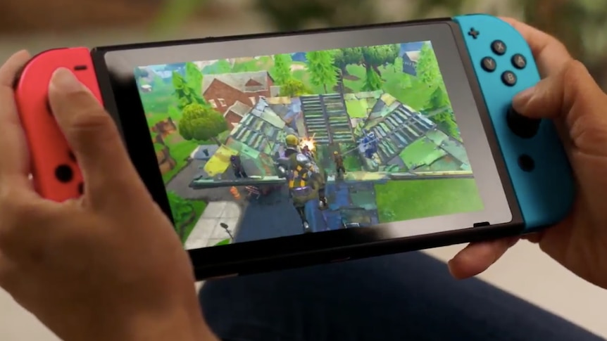 A screenshot of Fortnite playing on the Switch