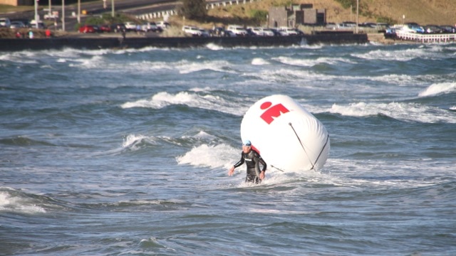 During the Melbourne Ironman in 2013 the swim was shortened due to rough weather.