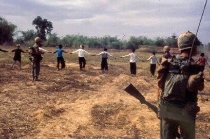 Vietnamese villagers used as human mine detectors