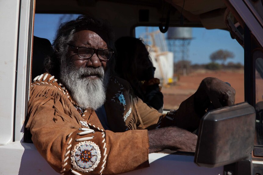 An Aboriginal man waits to cast his ballot in Wanarn, WA.
