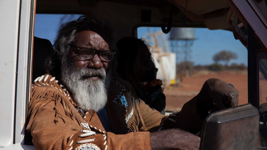 An Aboriginal man waits to cast his ballot in Wanarn, WA.