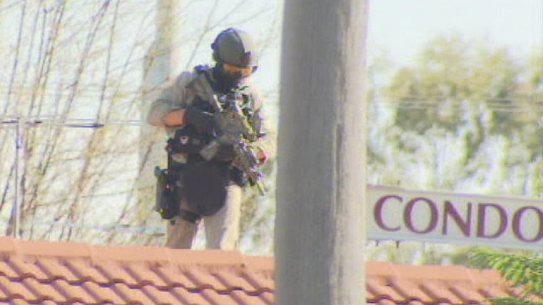A TRG officer during an operation