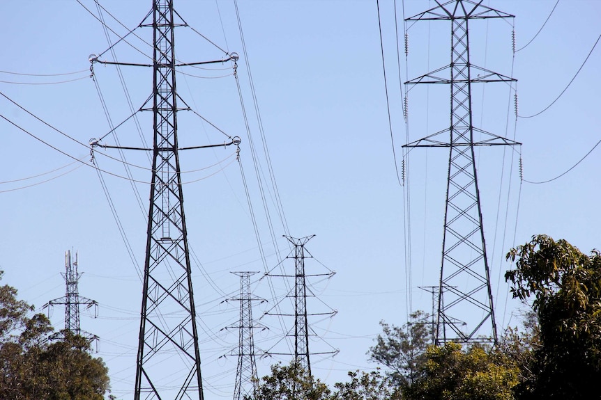 Electricity pylons and wires