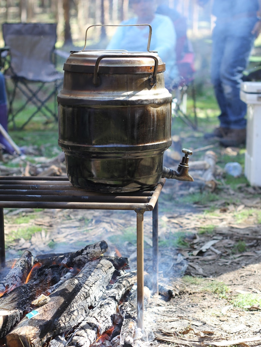 Billy tea at a meeting of the Australian Bullocks Association