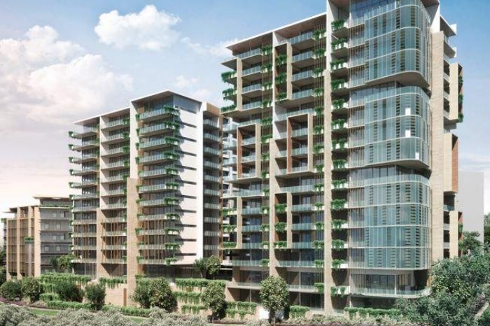 A graphic of three proposed towers in Taringa.