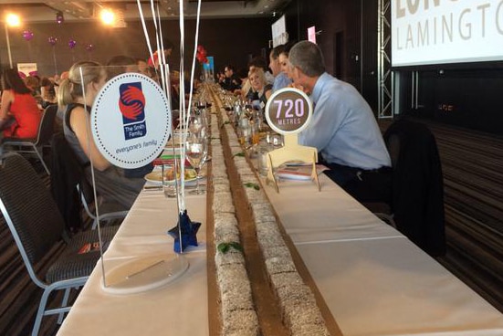 More than a kilometre of lamingtons set the world record for the longest line of cake in Adelaide