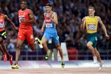 Australia's Steven Solomon (R) did enough to make the final cut in the men's 400m.