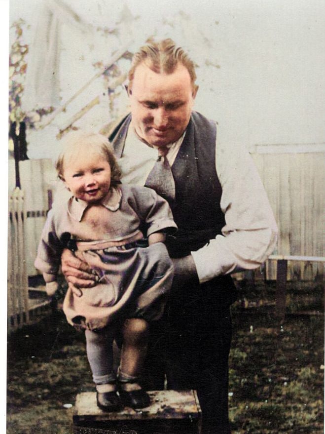 Alexander Clay with one of his children circa 1920s.