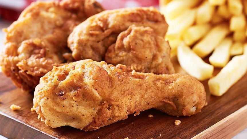 crumbed chicken on a plate