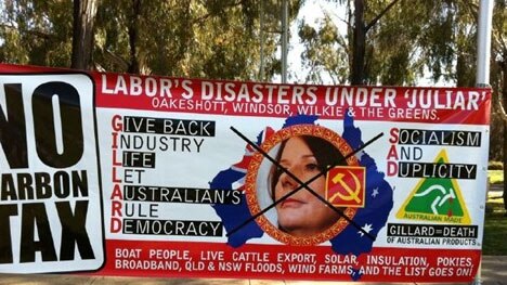 Labor's disaster placard