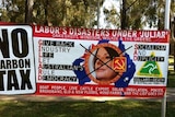 Labor's disaster placard