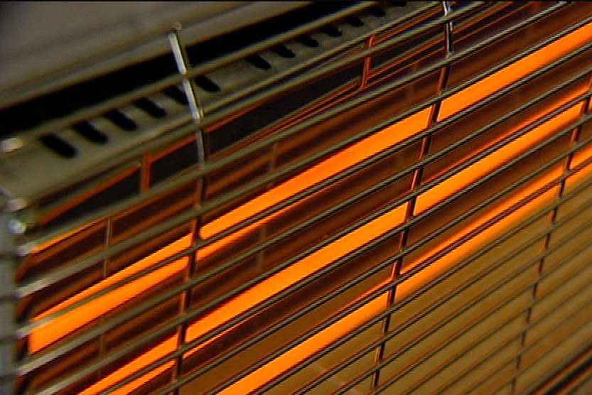 Close up of electric radiant bar heater 