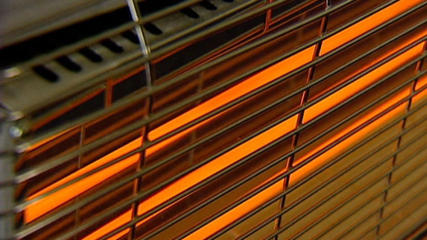 Close up of electric radiant bar heater