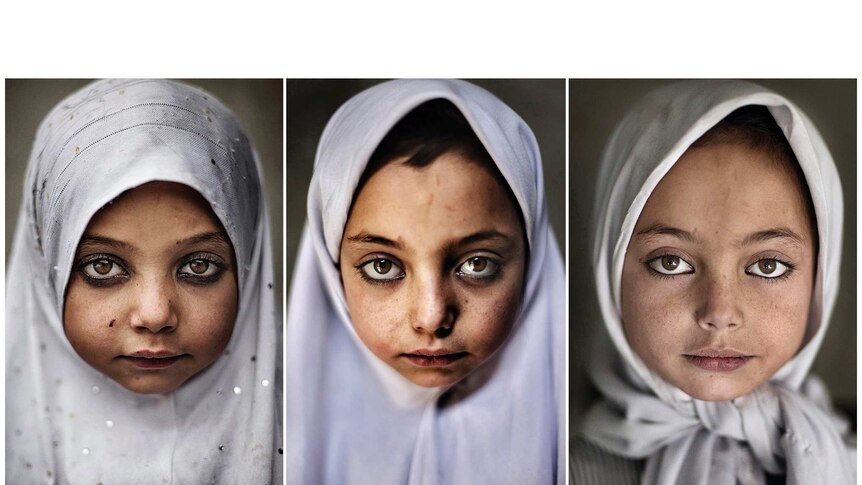 Three portraits of Pakistani student Khirza.