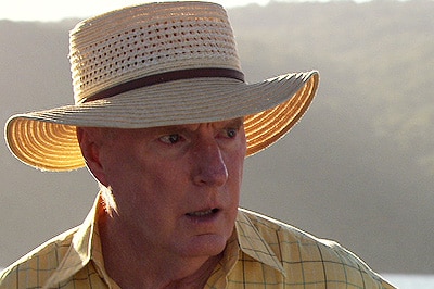 A c lose-up of Ray Meagher playing Alf Stewart in Home and Away.