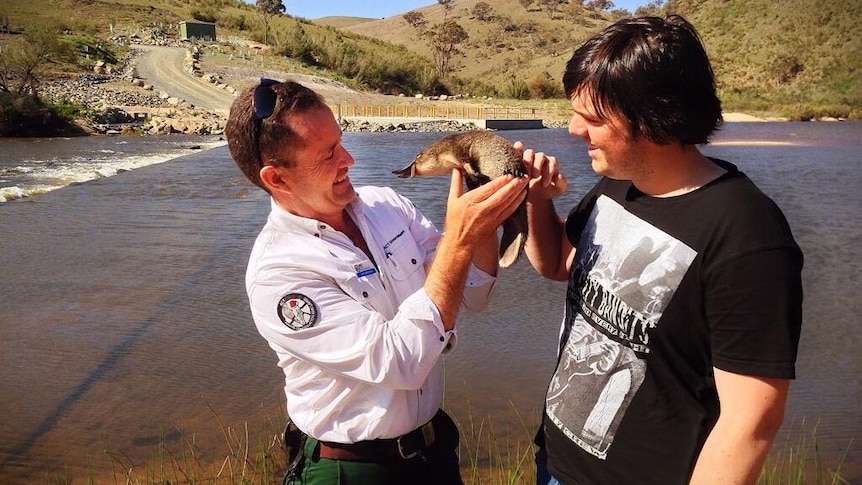 LtoR: ranger Brett McNamara, 'Hilux', and Cameron Blaseotto.