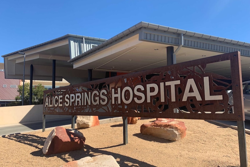 The sign out the front of Alice Springs Hospital