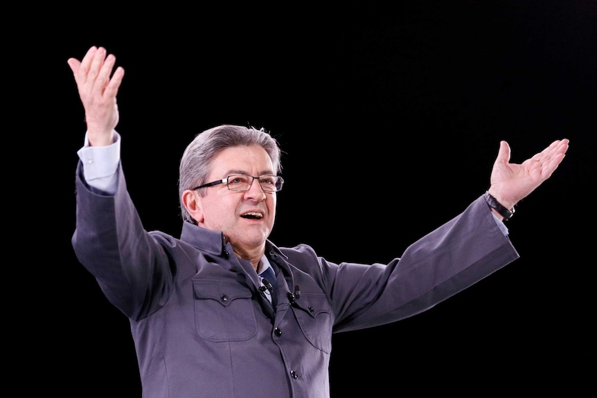 The French presidential candidate Jean-Luc Melenchon
