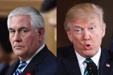 A composite image of Rex Tillerson and Donald Trump.